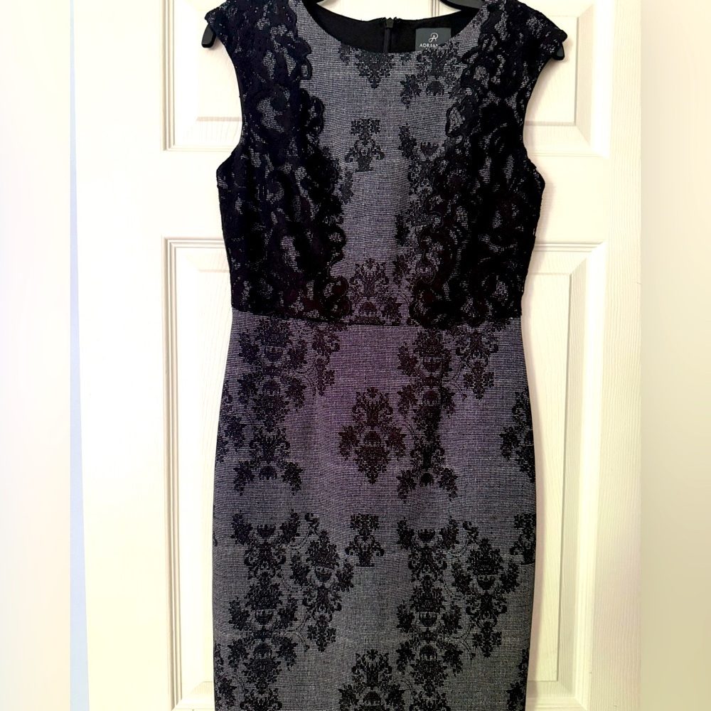 Elegant Black and Gray Lace Dress